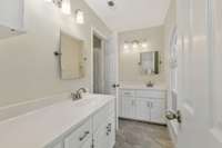 2 separate vanities in upstairs bath