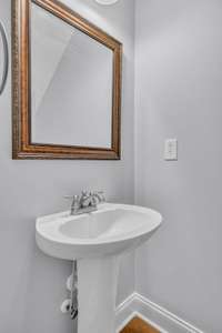 Downstairs half bath - in addition to two full bathrooms.