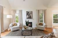 This home welcomes natural light throughout the day through ample oversized windows