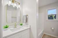 Hall Full bath- Tub/shower combo