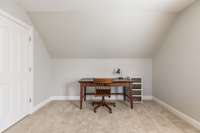 Opposite view with the large closet and desk area.  Plenty of space for addition dressers or maybe two beds