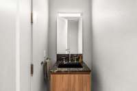 Powder bath at entry