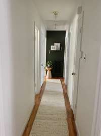 Hallway with Refinished Original Hardwood Floors
