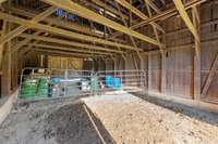 Interior shot of the barn