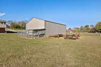 This 30 by 40 metal building gives plenty of room for hobbies, farm equipment , or storage, which has had updated lighting installed.