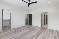 Head upstairs to find your spacious primary bedroom features recessed lighting, double window & modern ceiling fan. 5511 Urbandale Ave Nashville, TN 37209