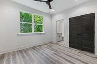 Your second upstairs bedroom features a modern fan, recessed lighting, & double window. 5511 Urbandale Ave Nashville, TN 37209