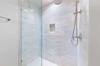 Nice shower in upstairs bath