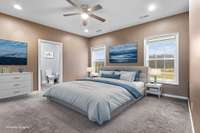 Virtually Staged to show off size of the primary