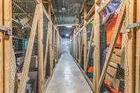 An assigned storage space is given to each resident.  Great for storing holiday decorations and suitcases and things you may not need everyday.