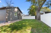 Fenced back yard! Mature trees
