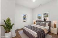 Beautiful bedroom for a cozy, comfortable look.  Virtually staged :)