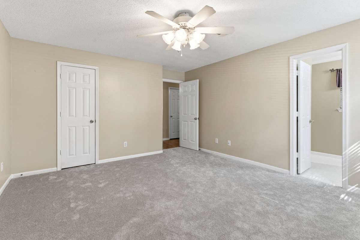 The primary bedroom includes an in suite large double vanity bath with garden tub and shower, and large walk-in closet.