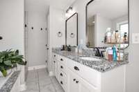 Primary Bedroom- ensuite bath- Tile flooring, double vanities, separate tub & shower, whirlpool