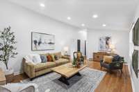 Beautiful Living room with high ceilings and lots of natural light.