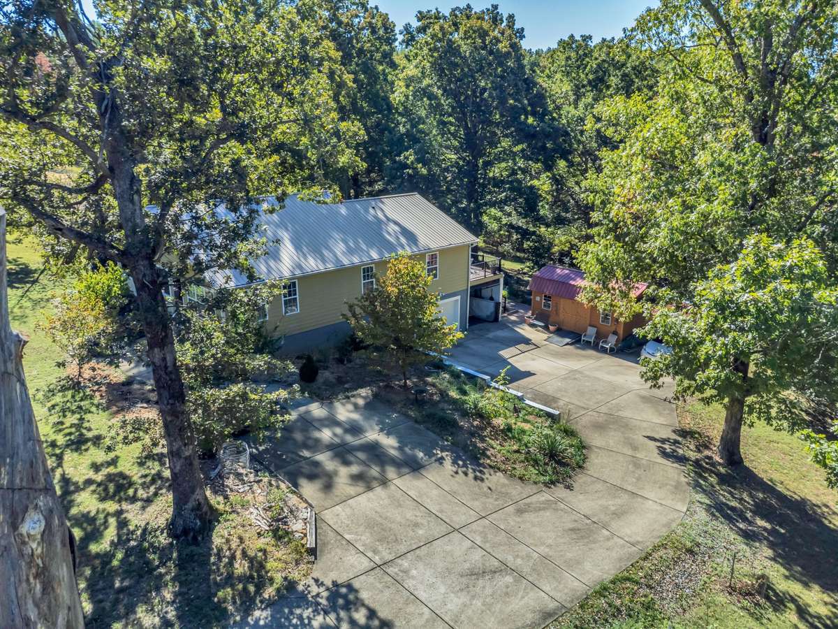 This ariel view is the right side of the home.