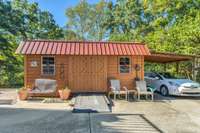 This storage building is 12' x 20' and has electricity.