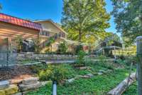 The garden area has a multitude of different plantings.