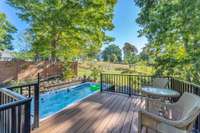 The deck gate has a lock to limit access when needed.