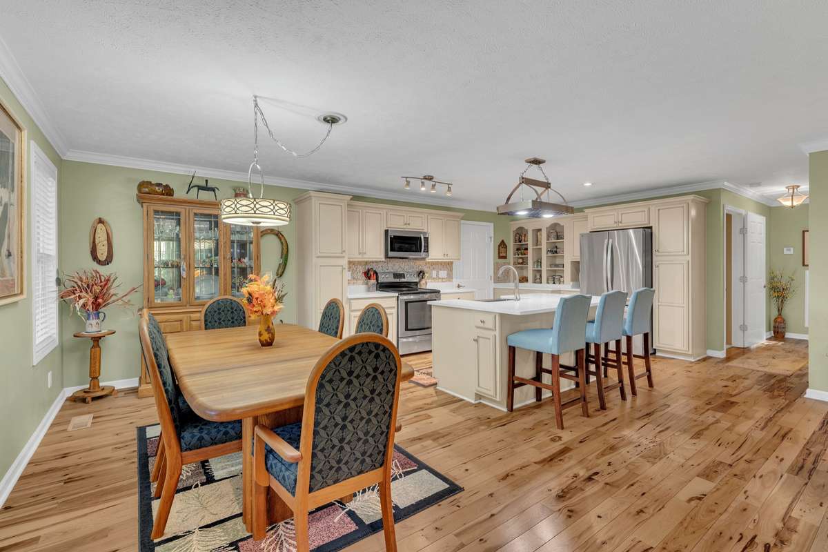 There is plenty of room for a large dining room table.