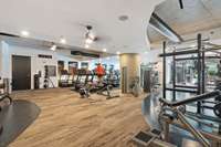 Fully decked out fitness center with impeccable views
