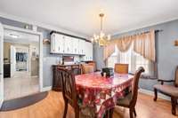 Breakfast area with cabinetry