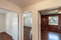 Hallway to all three bedrooms.