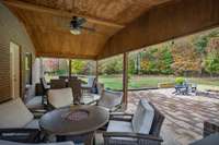 covered patio with plenty of room for enjoyment