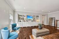 Built in bookshelves in the family room