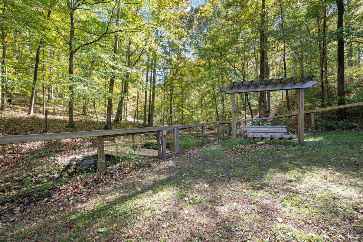 Swing in the shade by one of the 4 creeks!