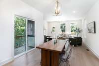 Dining Room with side deck slider.