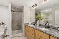 Primary bathroom features dual vanity