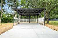 Covered carport has new concrete