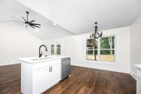 Ding area open to Kitchen and Living Room