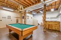Rec room features a built in bar area