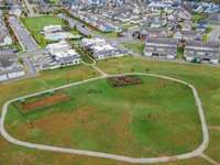 Aerial View of Dog Park, Harvest Point Shops, and Community Garden