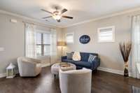 Beautiful Sitting Area with hardwood floors