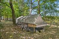 Chicken coop is accessible but out of the way