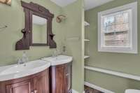 Bath with double sinks