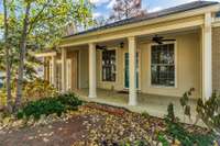 The brick walkway leading up to the front door is brick.