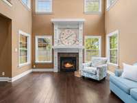 Living room with fireplace