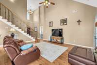 Large Living Room with a Vaulted Ceiling!