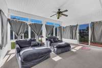 Huge Fully Finished Sunroom with Floor To Ceiling Glass Walls and Large Gliding Windows!