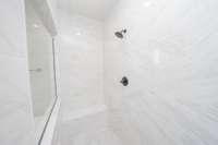 Open shower -no door to clean!