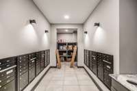 Mail room located on the ground level