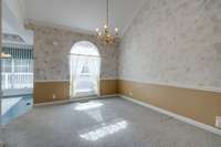 Separate dining room open to flow of kitchen and great room