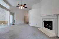 Gas fireplace in great room