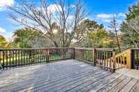 Huge back deck with brand new stairs!
