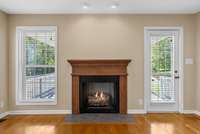 Virtual staged fireplace.  Gas logs are there, but no gas line run to them.