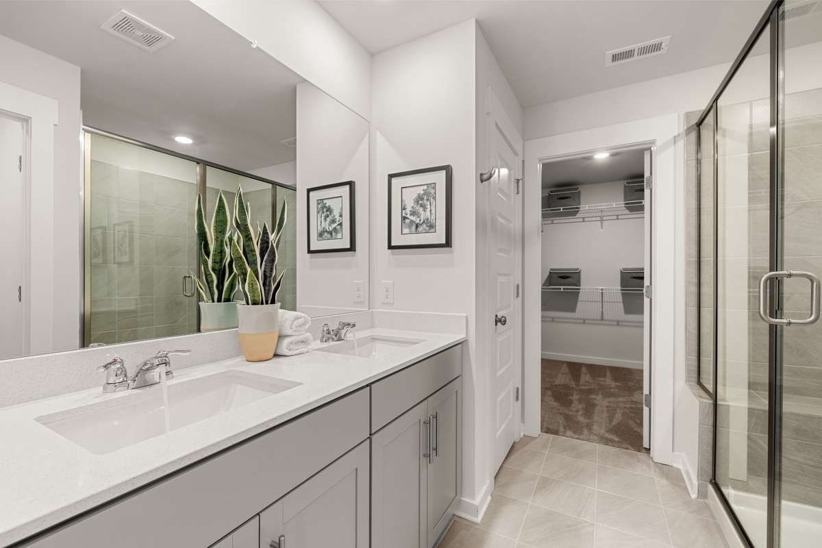 Primary suite with double vanity